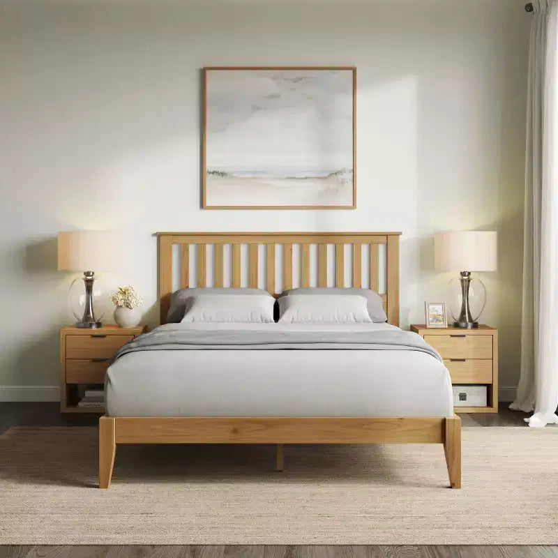 GDFStudio Fenn Mission Wooden Panel Bed with Headboard