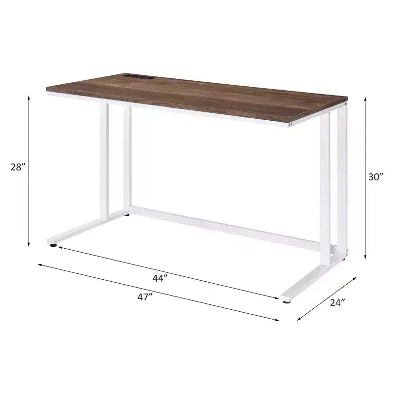 Bureaux informatiques en bois gris de 29 po de hauteur avec étagère de rangement ouverte