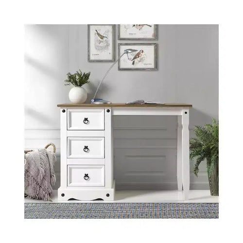 HomeStock 29 in.H White Color Wood Computer Desks with Open Storage Shelf
