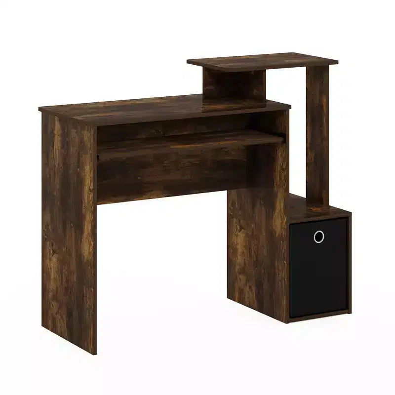 Bureaux informatiques en bois blanc de 73,66 cm de haut avec étagère de rangement ouverte