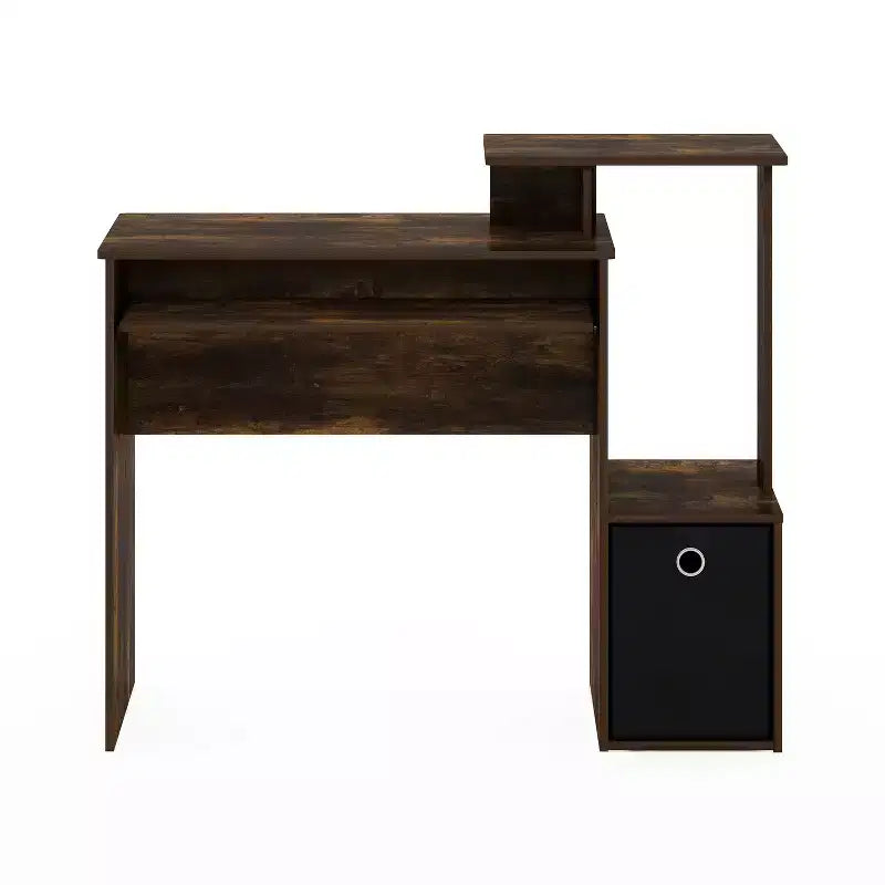 Bureaux informatiques en bois blanc de 73,66 cm de haut avec étagère de rangement ouverte
