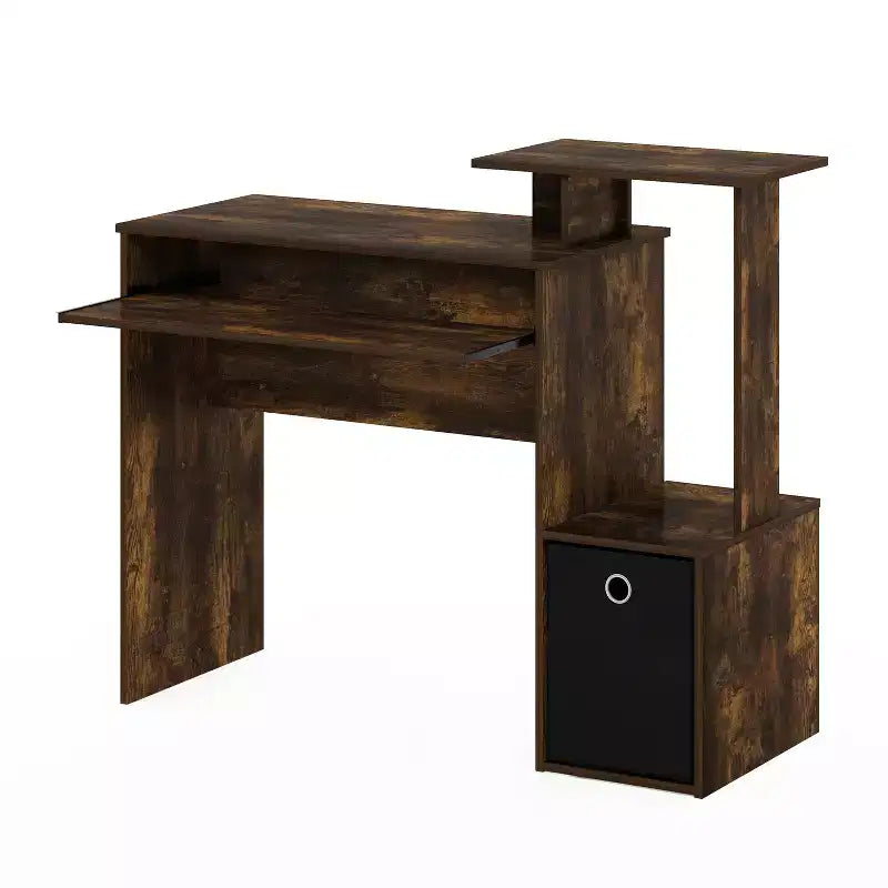 Bureaux informatiques en bois blanc de 73,66 cm de haut avec étagère de rangement ouverte