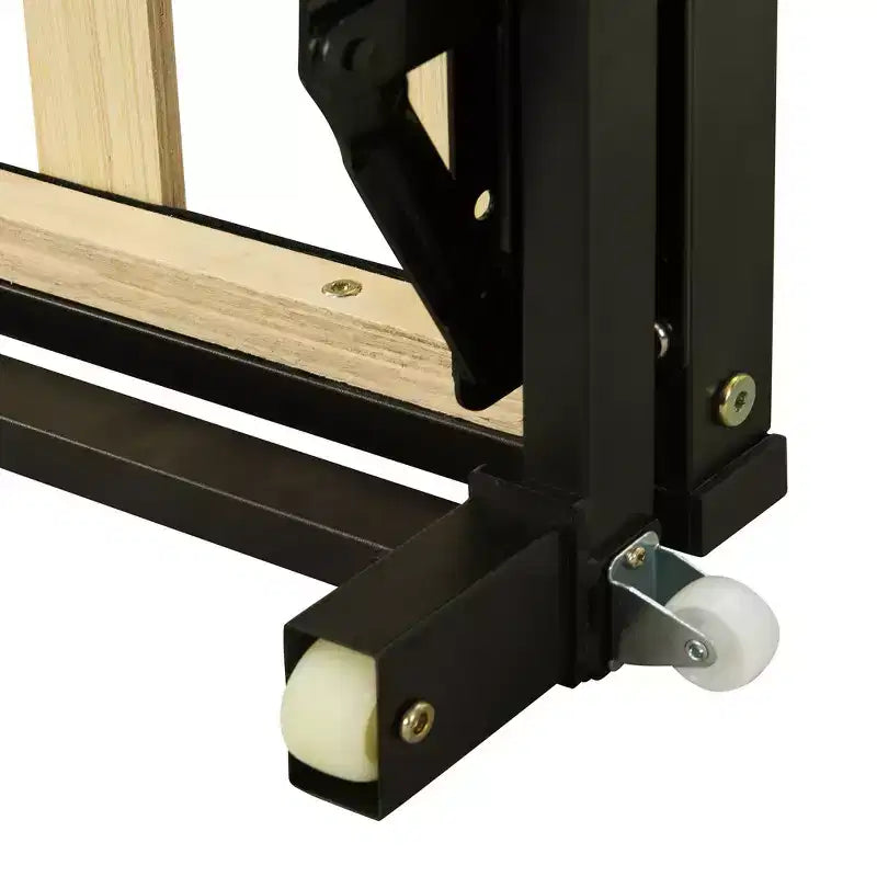 Lit de repos rembourré avec lit gigogne escamotable, cadre de lit de repos double en bois avec lit gigogne extensible, lit de repos-canapé capitonné
