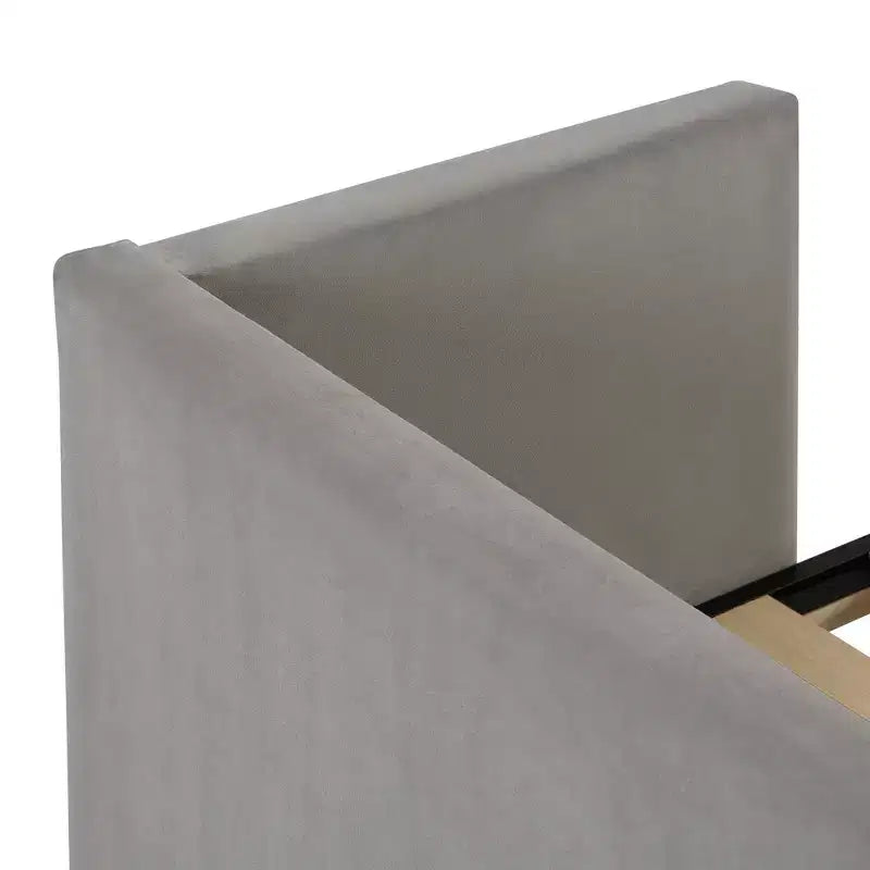 Lit de repos rembourré avec lit gigogne escamotable, cadre de lit de repos double en bois avec lit gigogne extensible, lit de repos-canapé capitonné