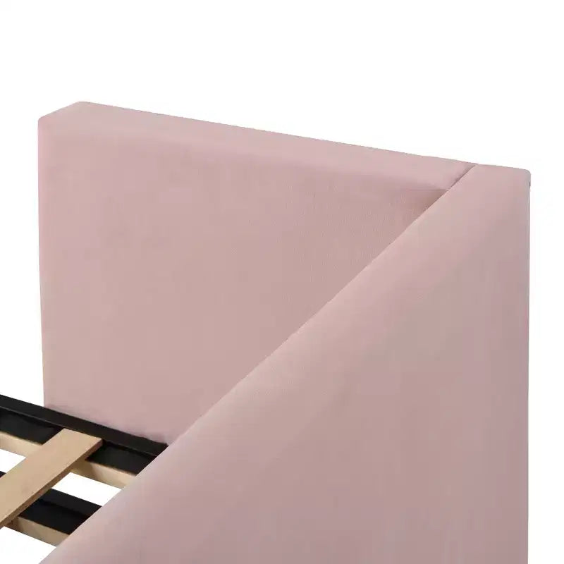 Lit de repos rembourré avec lit gigogne escamotable, cadre de lit de repos double en bois avec lit gigogne extensible, lit de repos-canapé capitonné