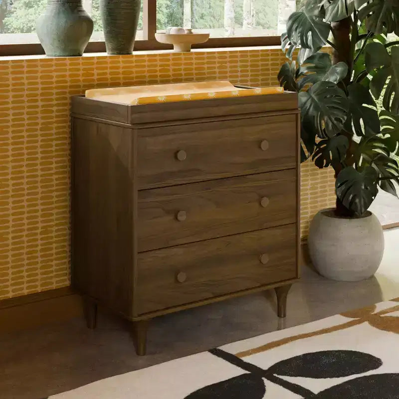 Commode à langer 3 tiroirs avec plateau à langer amovible