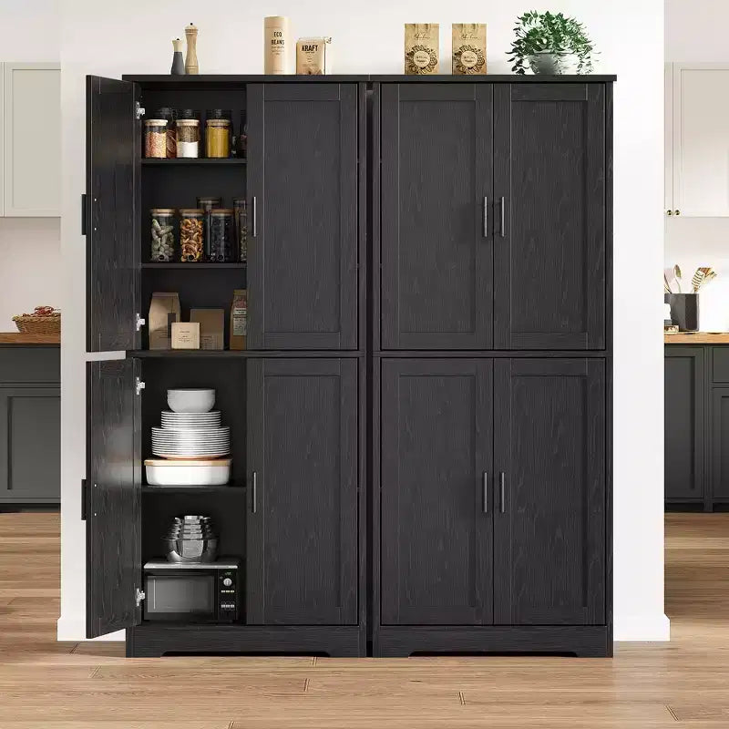 Buffet de rangement, 70 pouces de hauteur, avec portes et étagères réglables, meuble autoportant, idéal pour salle à manger ou salon