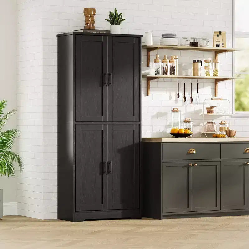 Buffet de rangement, 70 pouces de hauteur, avec portes et étagères réglables, meuble autoportant, idéal pour salle à manger ou salon