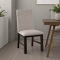 Royal Hampton Side Dining Chair Set of 2, Black Wood, Pleated Gray Polyester
