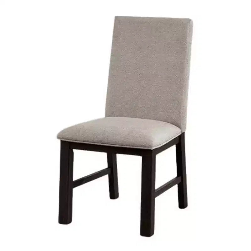 Lot de 2 chaises de salle à manger Royal Hampton, bois noir, polyester plissé gris