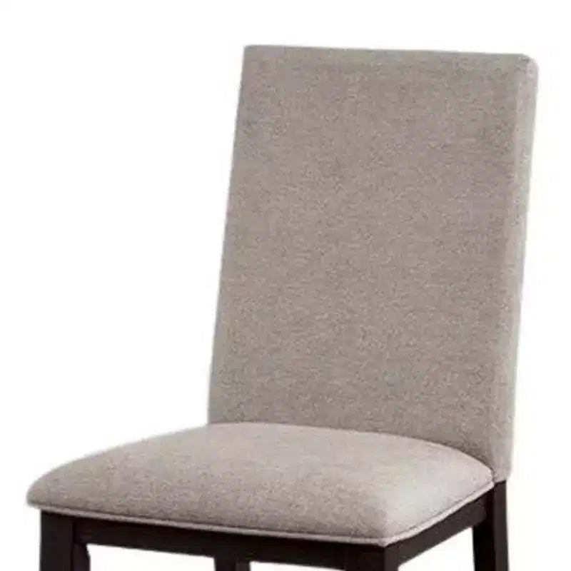 Lot de 2 chaises de salle à manger Royal Hampton, bois noir, polyester plissé gris