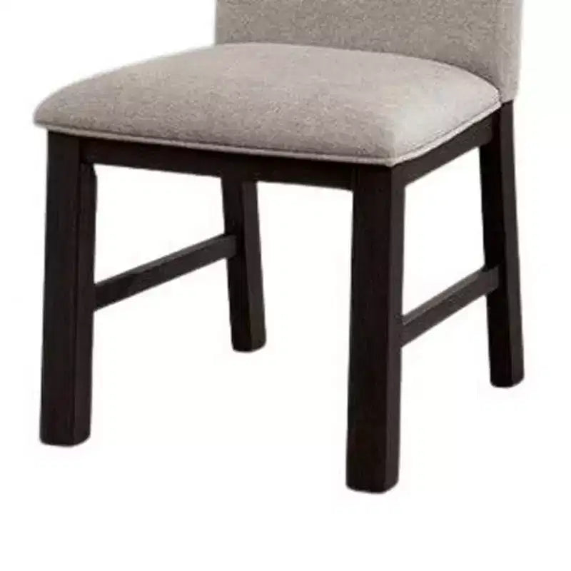Lot de 2 chaises de salle à manger Royal Hampton, bois noir, polyester plissé gris