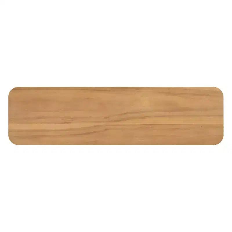 Console en placage de bois naturel avec piètement en U, table d'entrée à coins arrondis pour le salon ou le couloir