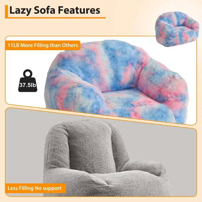 Fauteuil poire pour enfants de 99 cm - Canapé doux et moelleux avec garnissage en éponge, dossier et accoudoirs, chaise de lecture d'une capacité de 17 kg