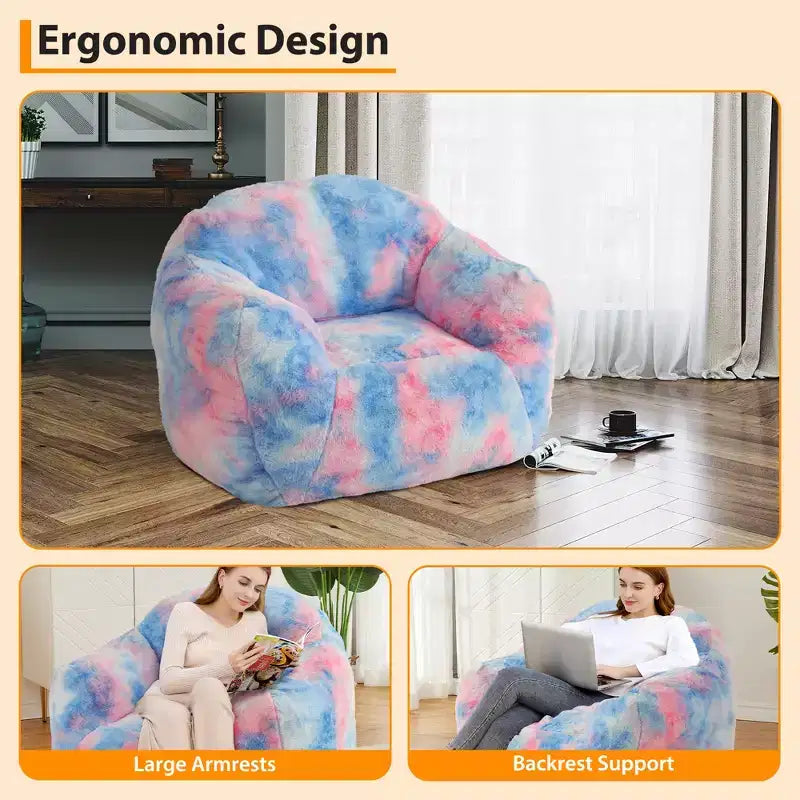 Fauteuil poire pour enfants de 99 cm - Canapé doux et moelleux avec garnissage en éponge, dossier et accoudoirs, chaise de lecture d'une capacité de 17 kg