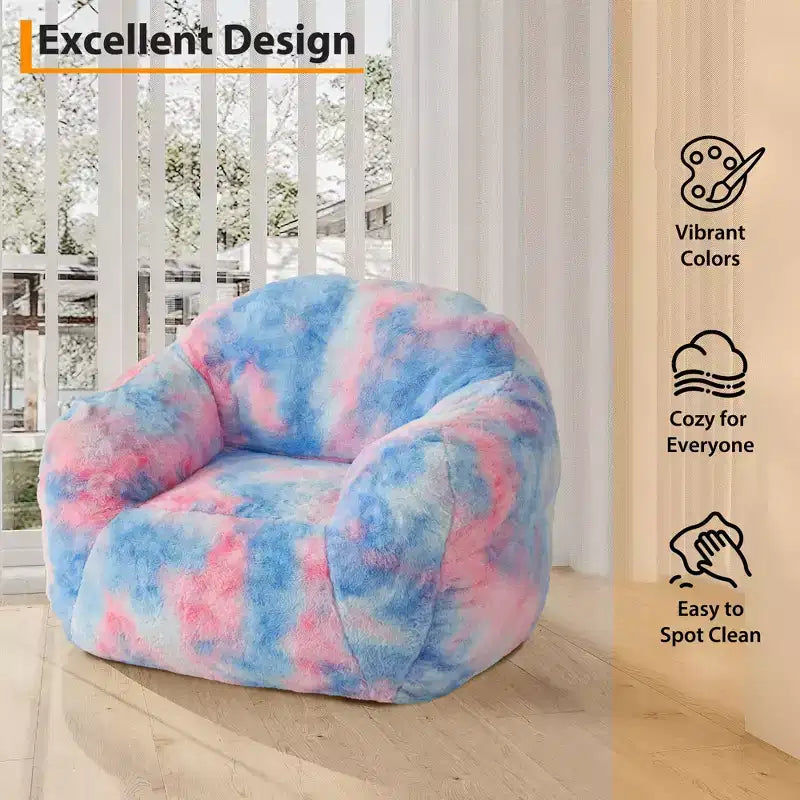 Fauteuil poire pour enfants de 99 cm - Canapé doux et moelleux avec garnissage en éponge, dossier et accoudoirs, chaise de lecture d'une capacité de 17 kg