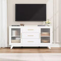 Buffet Cabinet, Kitchen Storage Cabinet with 2 Fluted Doors and 3 Drawers,Modern Coffee Bar Cabinet with Adjustable Shelf for Living,Dining Room