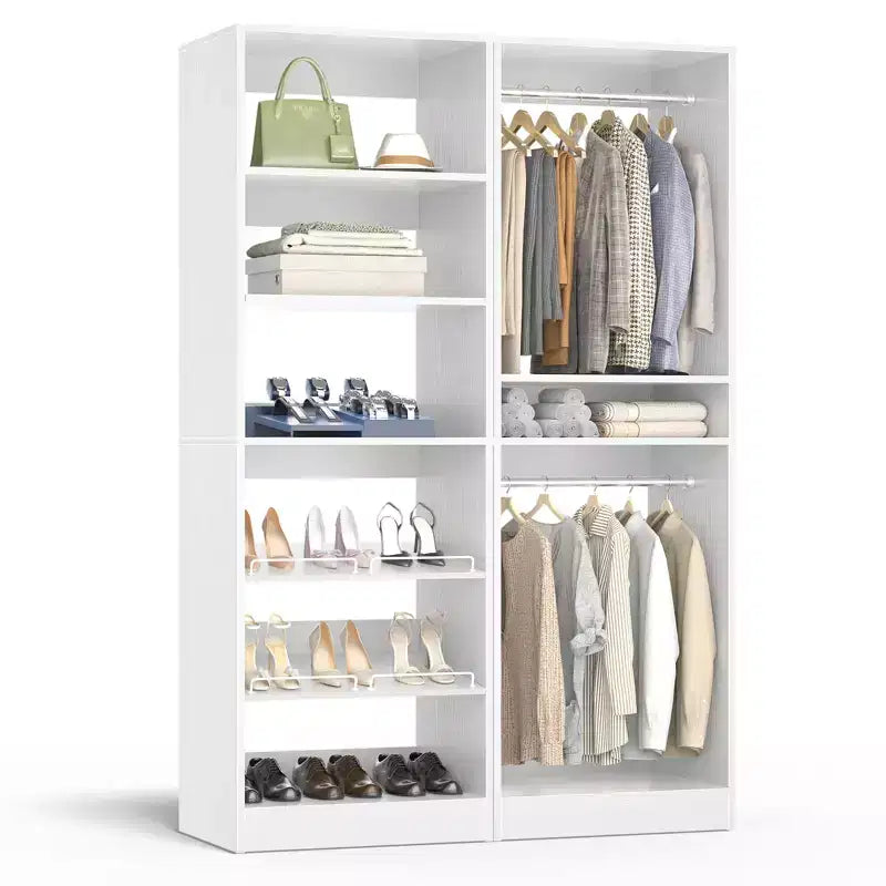 Système de placard avec porte-chaussures et tringles à vêtements
