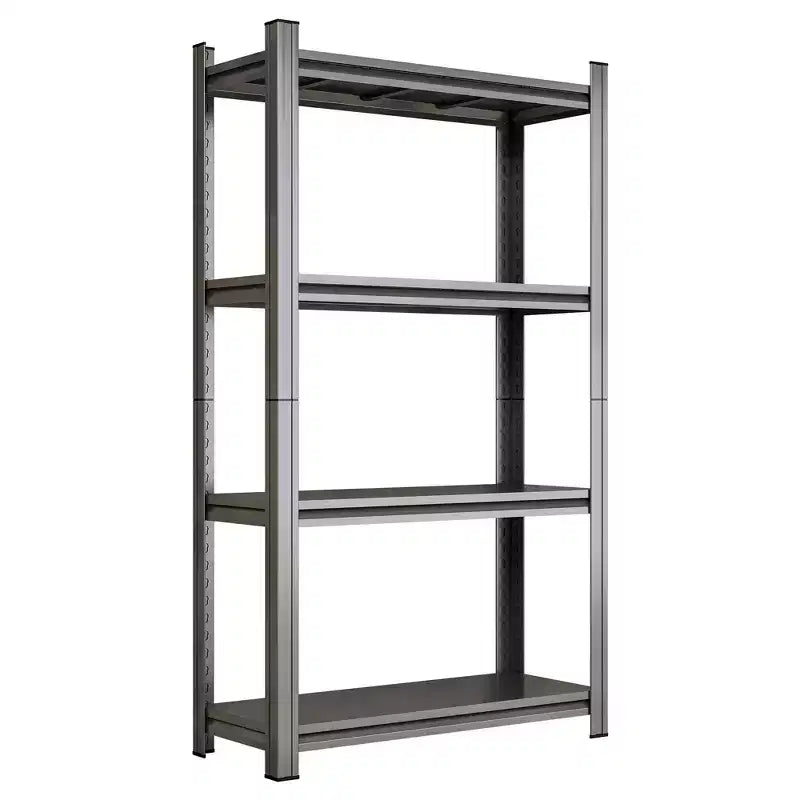 Étagère de rangement métallique noire réglable à 4 niveaux de 150 cm de hauteur pour garage, abri de jardin, supermarché, salon, étagère de rangement polyvalente