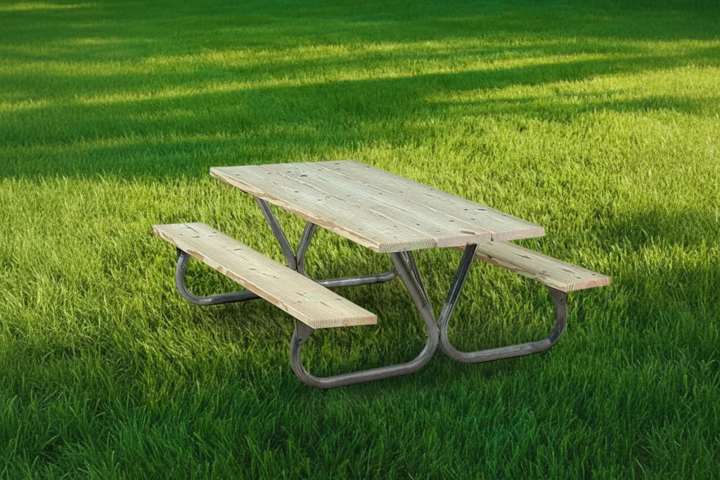 Lot de 4 kits de pieds de table de pique-nique d'extérieur en acier anti-basculement de 1,8 m/2,4 m (cadre uniquement)