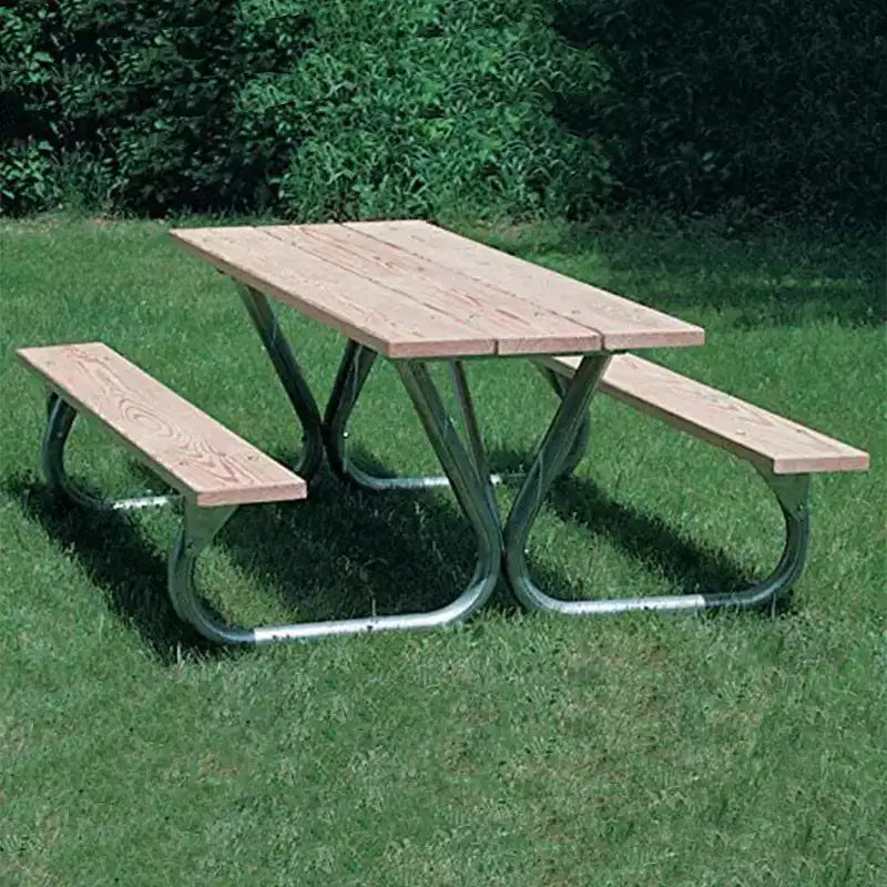 Lot de 4 kits de pieds de table de pique-nique d'extérieur en acier anti-basculement de 1,8 m/2,4 m (cadre uniquement)