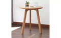 TUYOHW Solid Oak Wood Round Side Table, 3-Legged Small Table with Floor Protection Pads, Versatile Bedroom Nightstand, End Table for Living Room