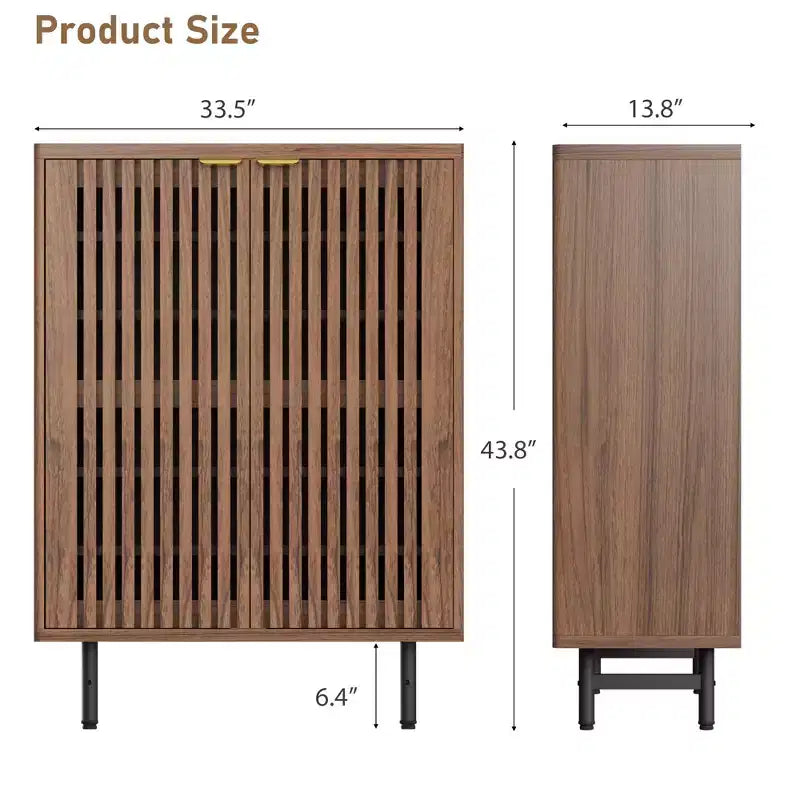 Meuble à chaussures 6 niveaux avec portes, Organisateur de rangement pour 24 paires, Meuble de rangement moderne de style ferme pour entrée ou couloir, Meuble de rangement dissimulé