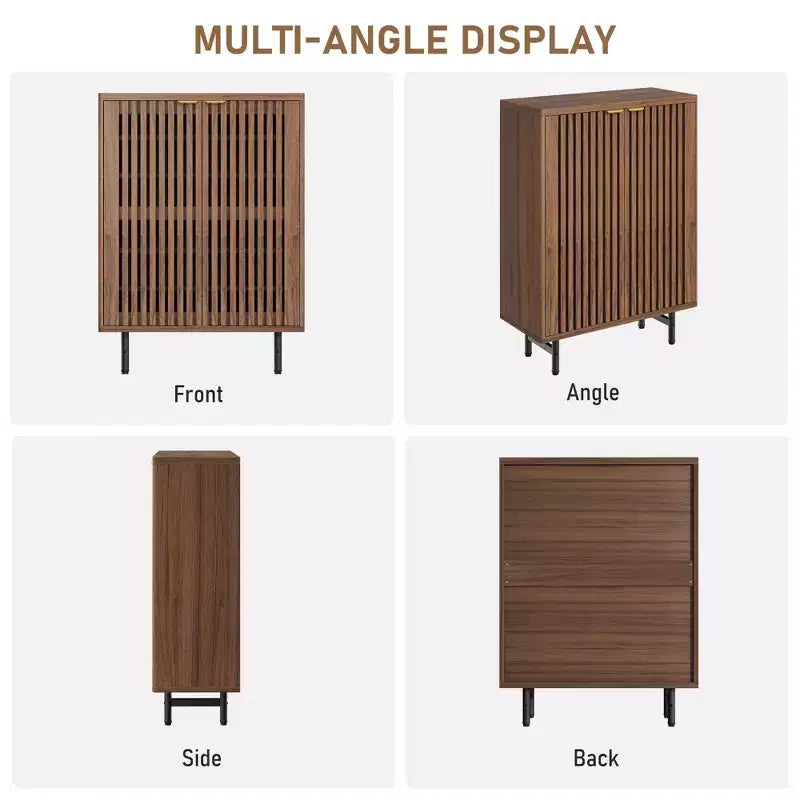 Meuble à chaussures 6 niveaux avec portes, Organisateur de rangement pour 24 paires, Meuble de rangement moderne de style ferme pour entrée ou couloir, Meuble de rangement dissimulé