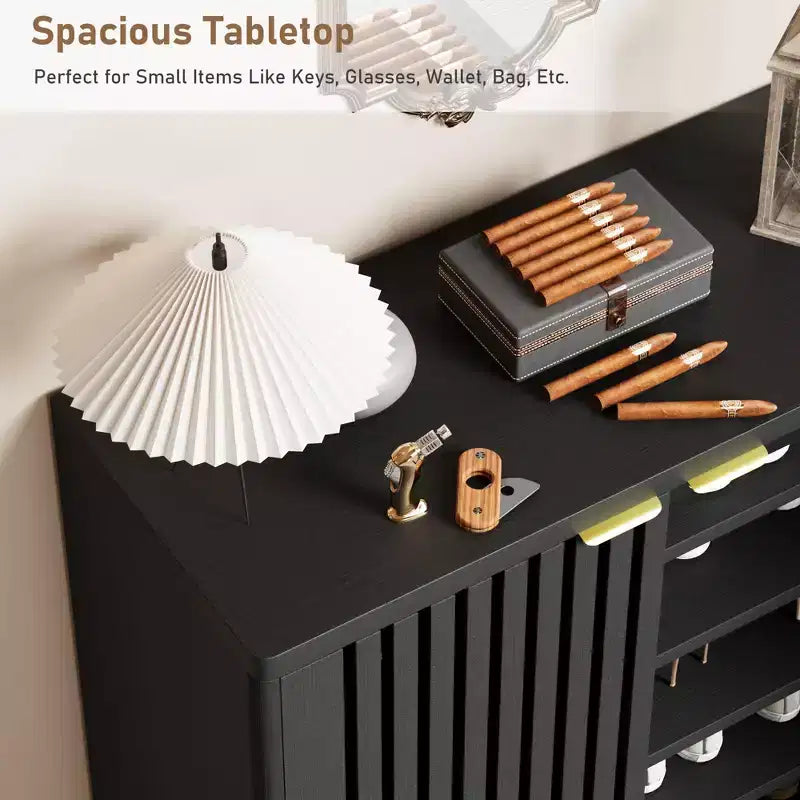 Meuble à chaussures 6 niveaux avec portes, Organisateur de rangement pour 24 paires, Meuble de rangement moderne de style ferme pour entrée ou couloir, Meuble de rangement dissimulé