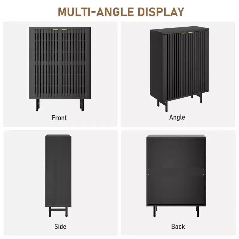 Meuble à chaussures 6 niveaux avec portes, Organisateur de rangement pour 24 paires, Meuble de rangement moderne de style ferme pour entrée ou couloir, Meuble de rangement dissimulé