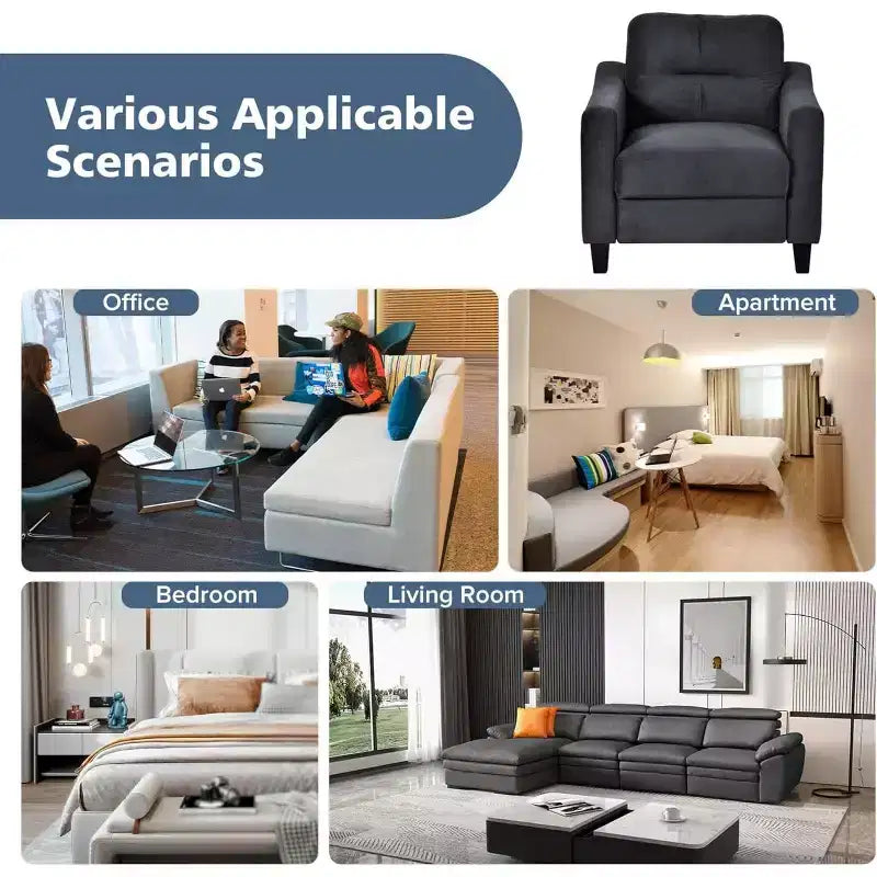 Fauteuil de confort en velours, chaise d'appoint moderne avec dossier pour salon, fauteuils rembourrés moelleux pour salle à manger, cuisine