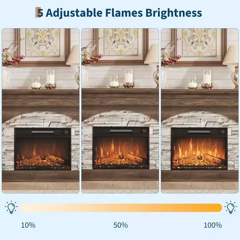 Meuble TV avec cheminée pour téléviseurs jusqu'à 80 pouces, cheminée électrique avec manteau, meuble de divertissement en bois de style ferme, effet de flamme 3D