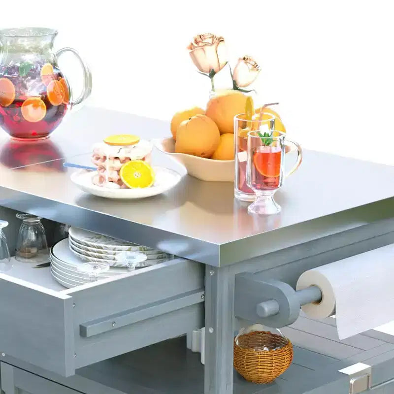 Chariot de grillades avec rangement, îlot de cuisine extérieur pour patio, table de grillades avec roulettes verrouillables et abattant, chariot de barbecue, support de table mobile pour four à pizza