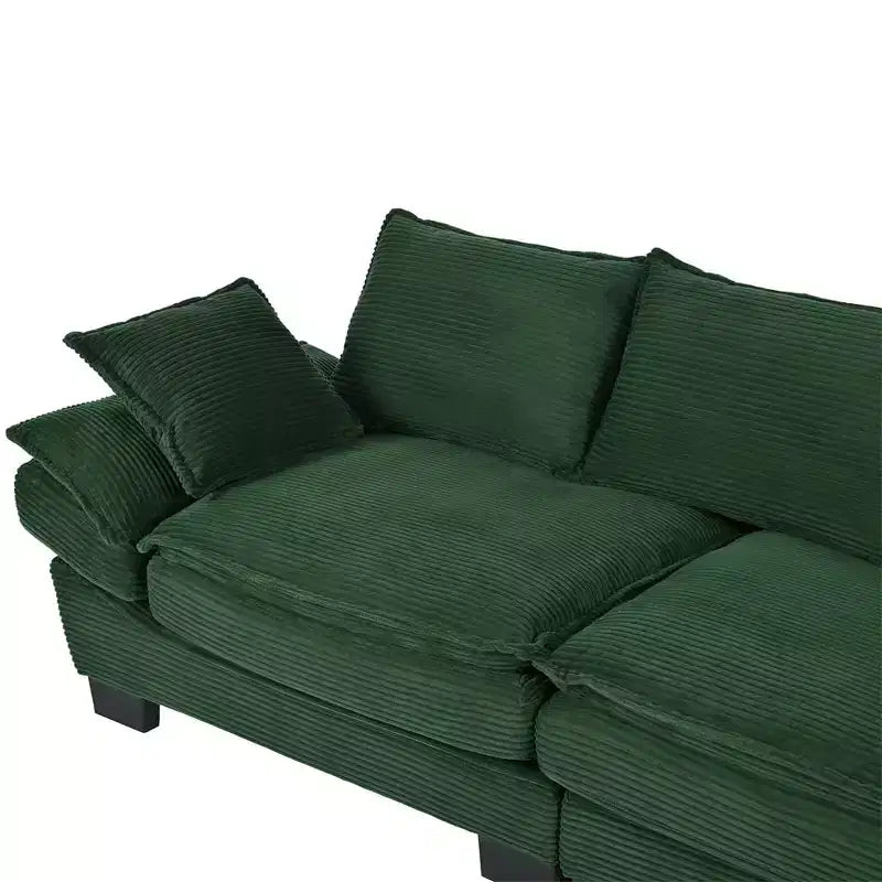 Canapé moderne du milieu du siècle, petit canapé en velours côtelé avec 2 coussins, dossier confortable, canapé pour salon et chambre
