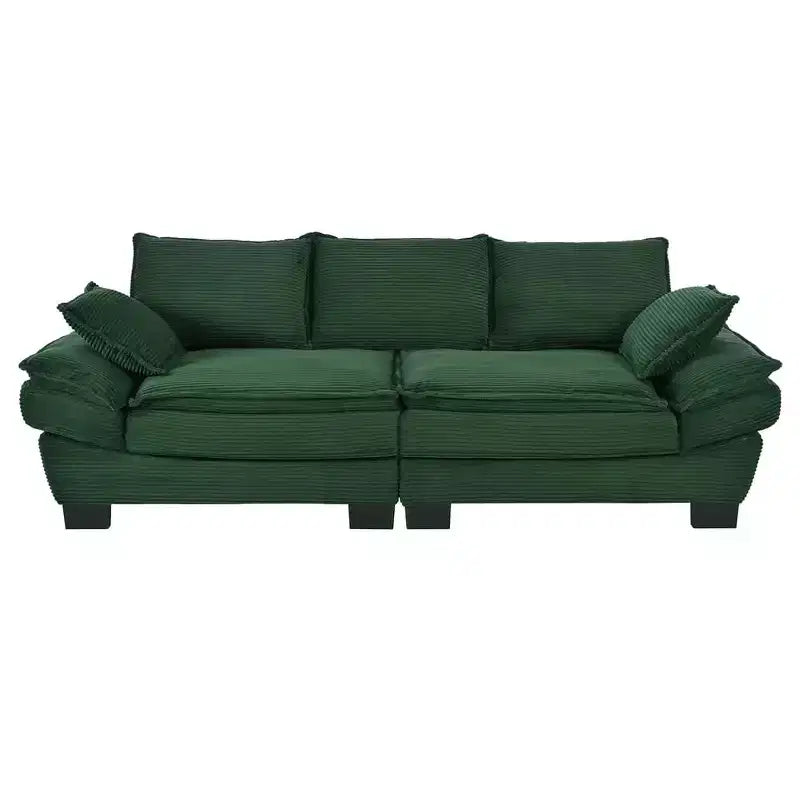 Canapé moderne du milieu du siècle, petit canapé en velours côtelé avec 2 coussins, dossier confortable, canapé pour salon et chambre