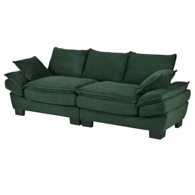 Canapé moderne du milieu du siècle, petit canapé en velours côtelé avec 2 coussins, dossier confortable, canapé pour salon et chambre