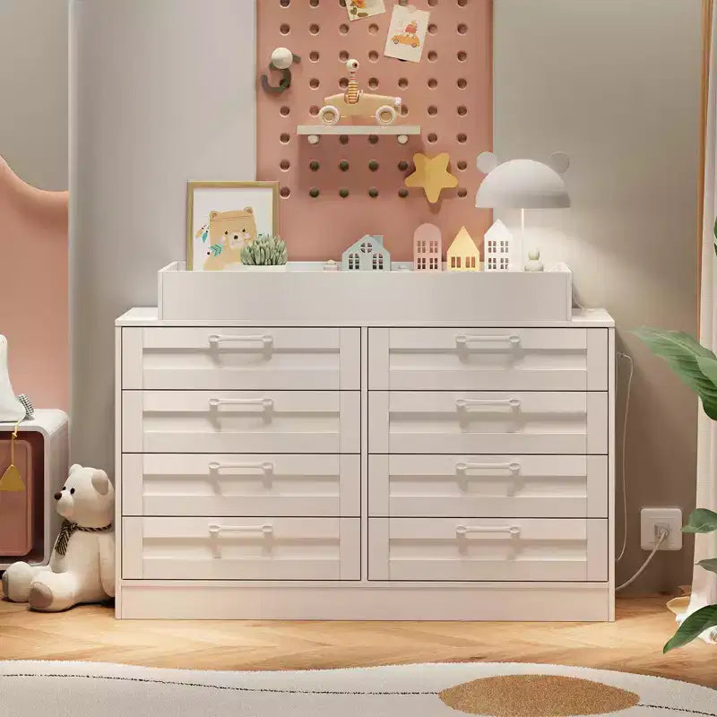 Commode à langer avec 8 tiroirs en bois (sans matelas)