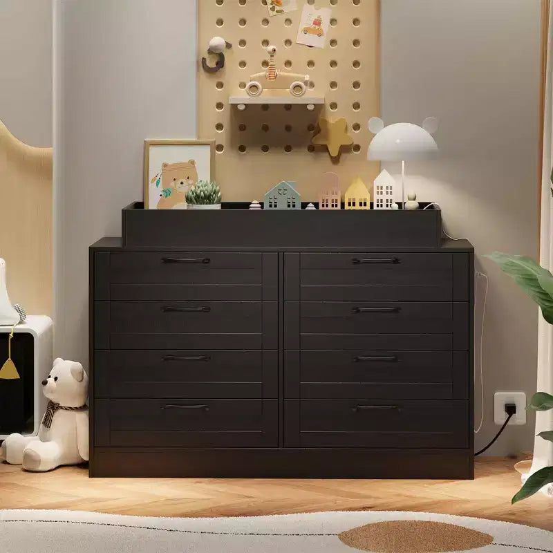 Commode à langer avec 8 tiroirs en bois (sans matelas)