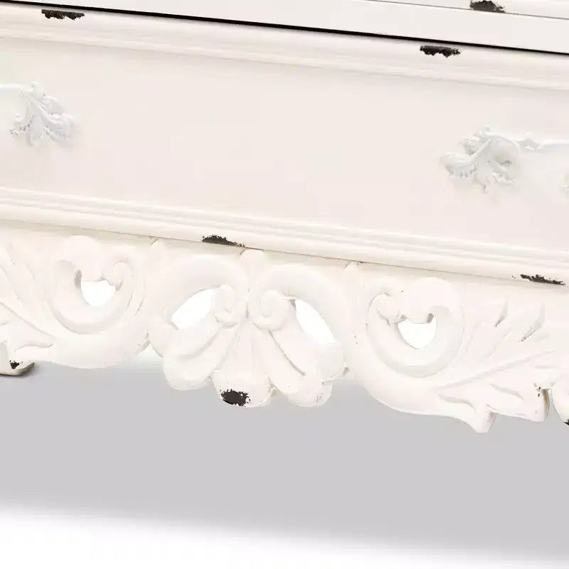 Meuble de rangement à 5 tiroirs en bois bicolore noyer brun/blanc