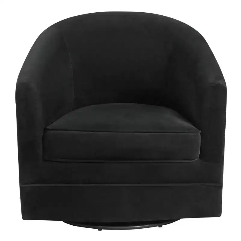 Fauteuil pivotant moderne en velours avec piètement métallique