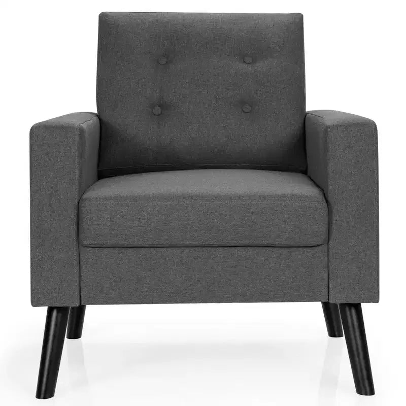 Lot de 2 fauteuils d'appoint rembourrés avec pieds en bois