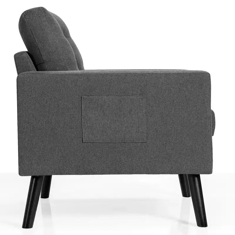 Lot de 2 fauteuils d'appoint rembourrés avec pieds en bois