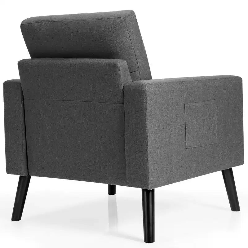 Lot de 2 fauteuils d'appoint rembourrés avec pieds en bois