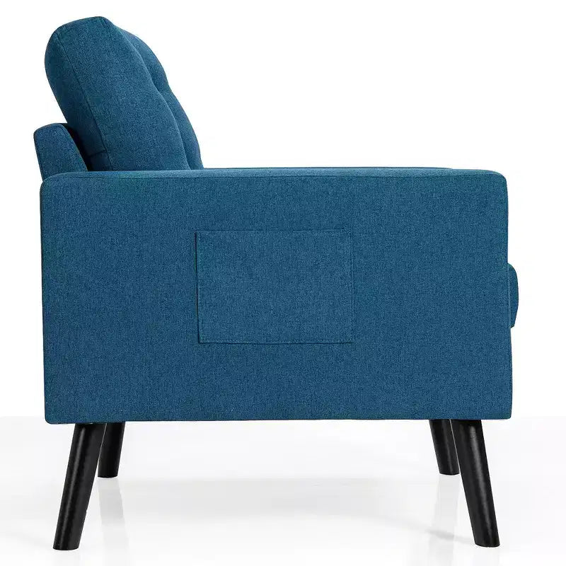 Lot de 2 fauteuils d'appoint rembourrés avec pieds en bois