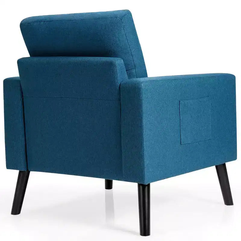Lot de 2 fauteuils d'appoint rembourrés avec pieds en bois