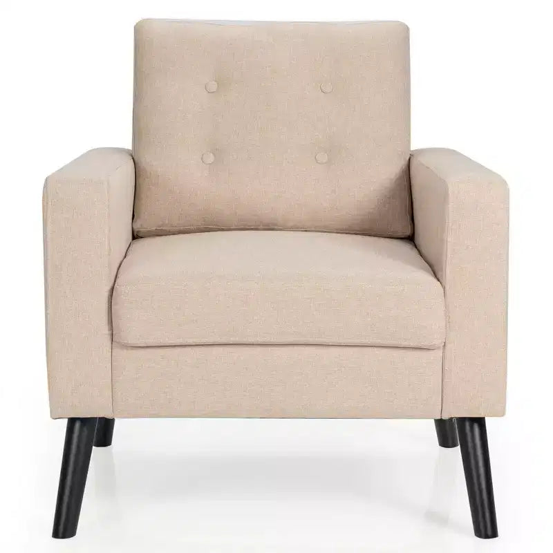 Lot de 2 fauteuils d'appoint rembourrés avec pieds en bois