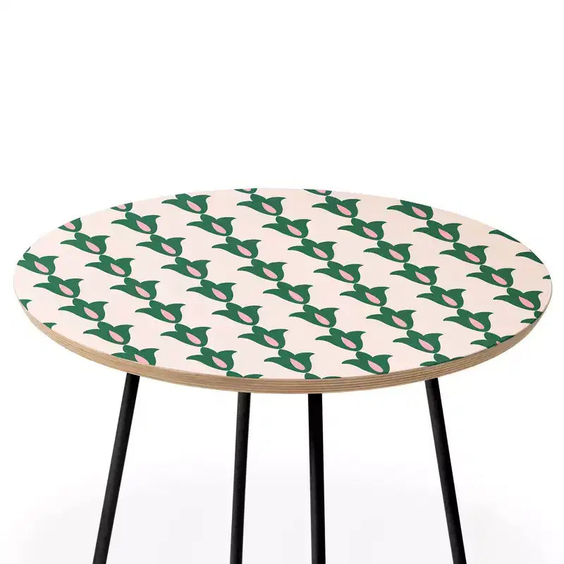 Table d'appoint motif floral rétro
