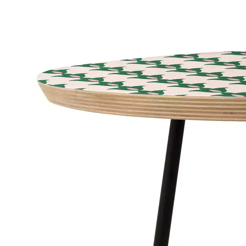 Table d'appoint motif floral rétro