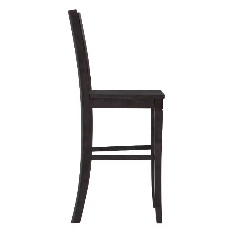Ensemble de deux tabourets de bar à hauteur de comptoir classiques en bois à dossier échelle avec assise en bois massif