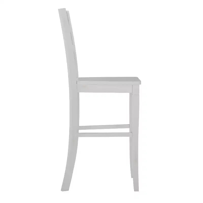Ensemble de deux tabourets de bar à hauteur de comptoir classiques en bois à dossier échelle avec assise en bois massif